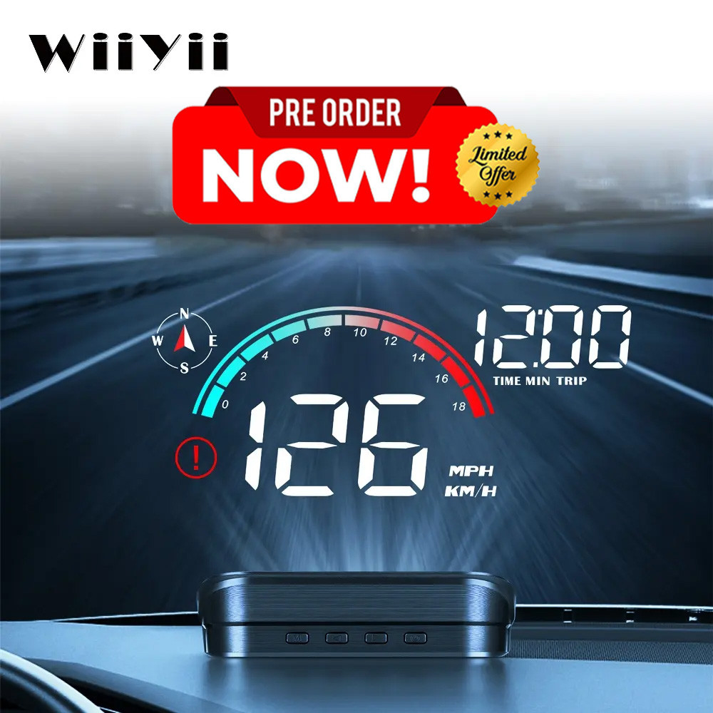 2023 M22 Smart Car GPS HUD Meter Universal Windshield Head Display with LED Multi-Function OBD2 Over-Speed Alarm